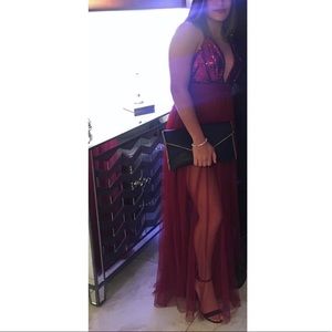 Formal red split dress